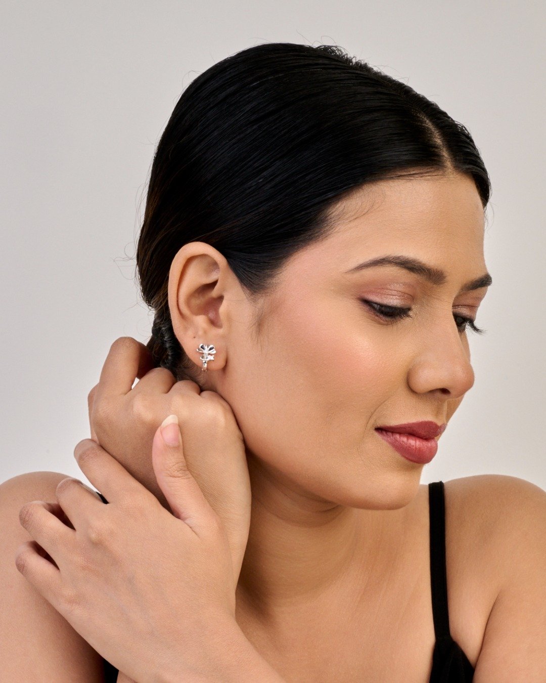 Blossom Shine Silver Hoops — view 3