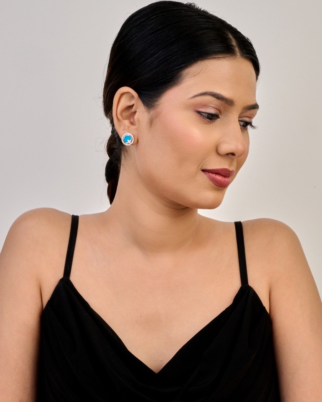 Ocean Butterfly Halo Silver Hoops — view 4