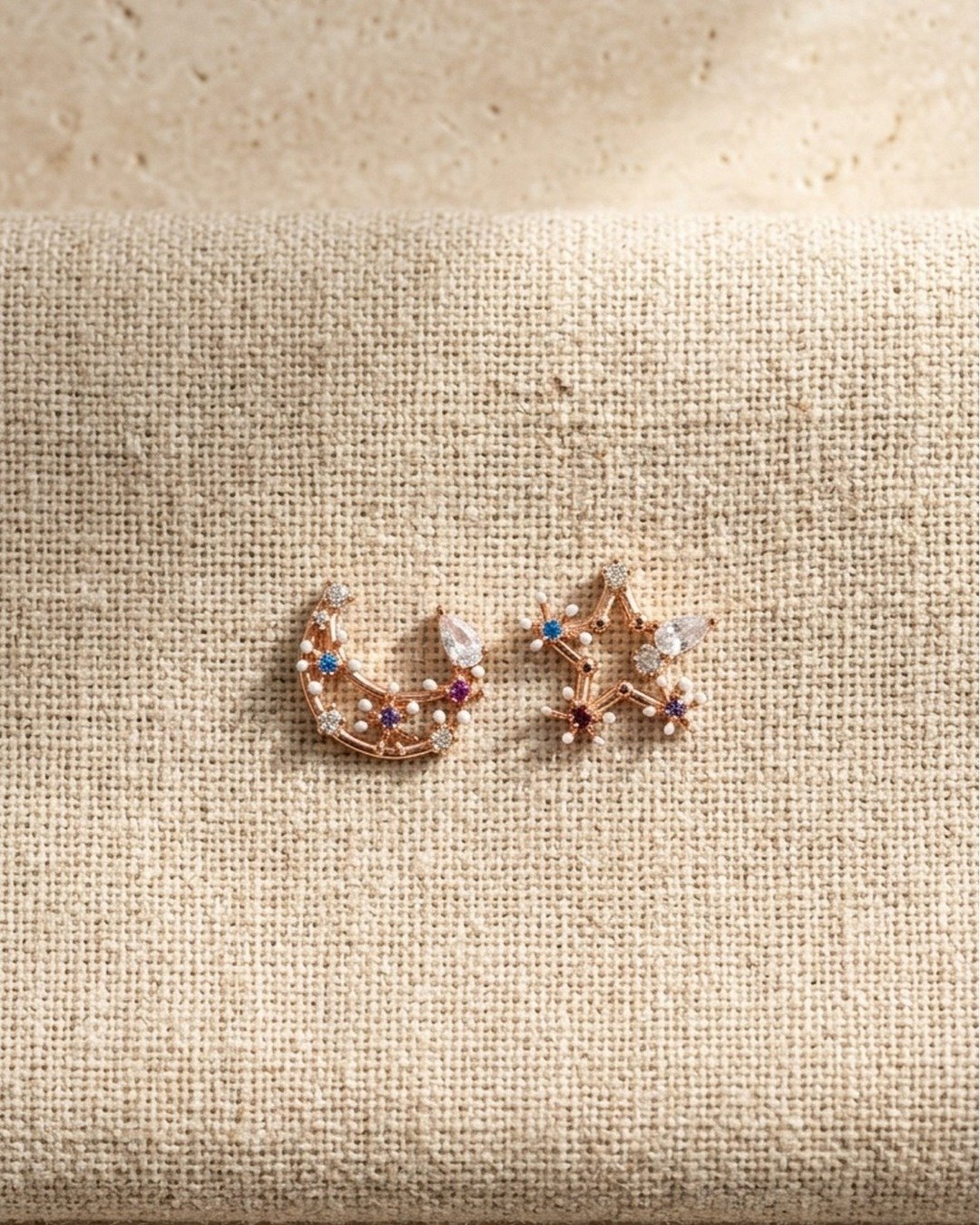 Celestial Harmony Moon & Star Studs