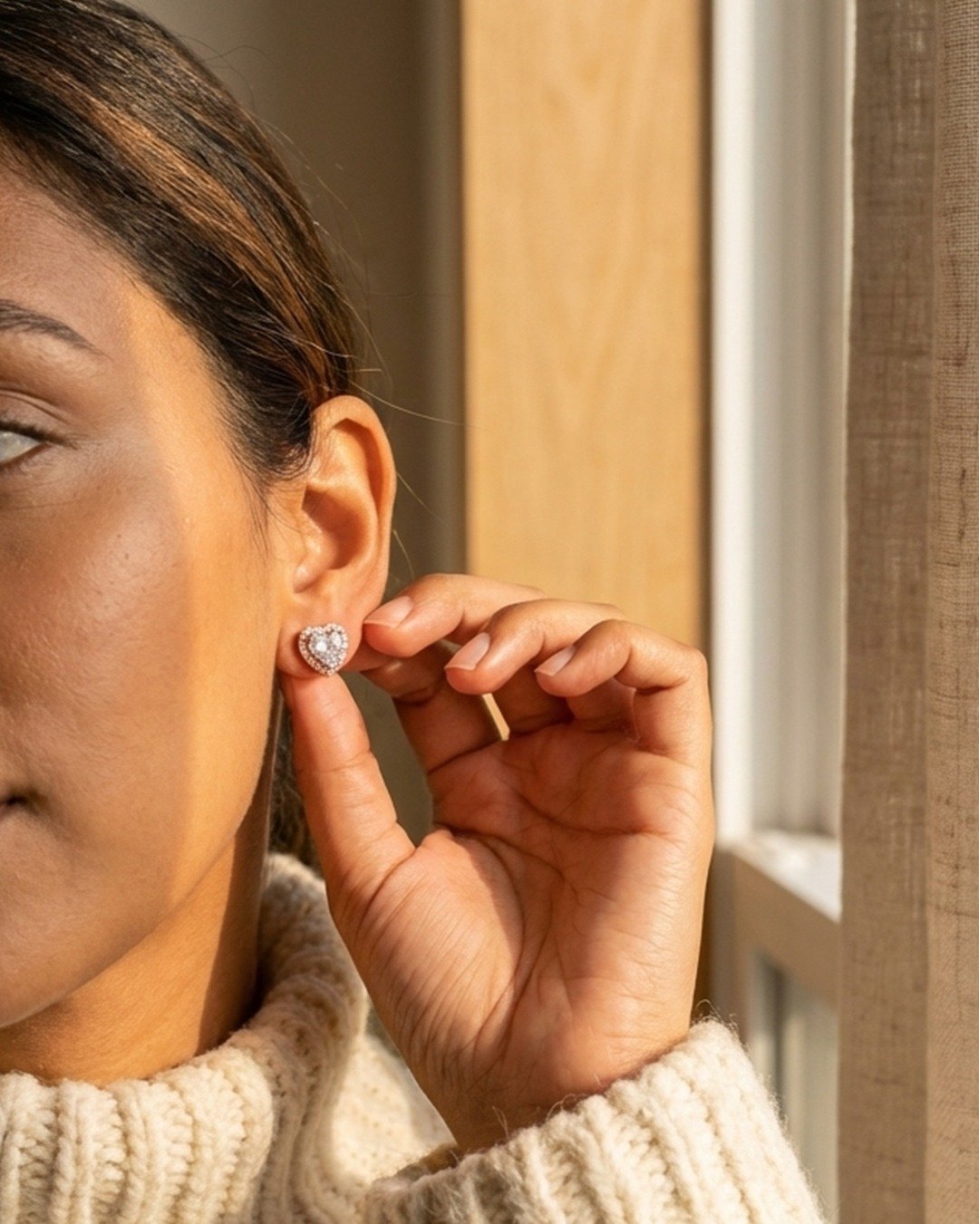 Golden Flutter Rose Gold Hoops — view 4