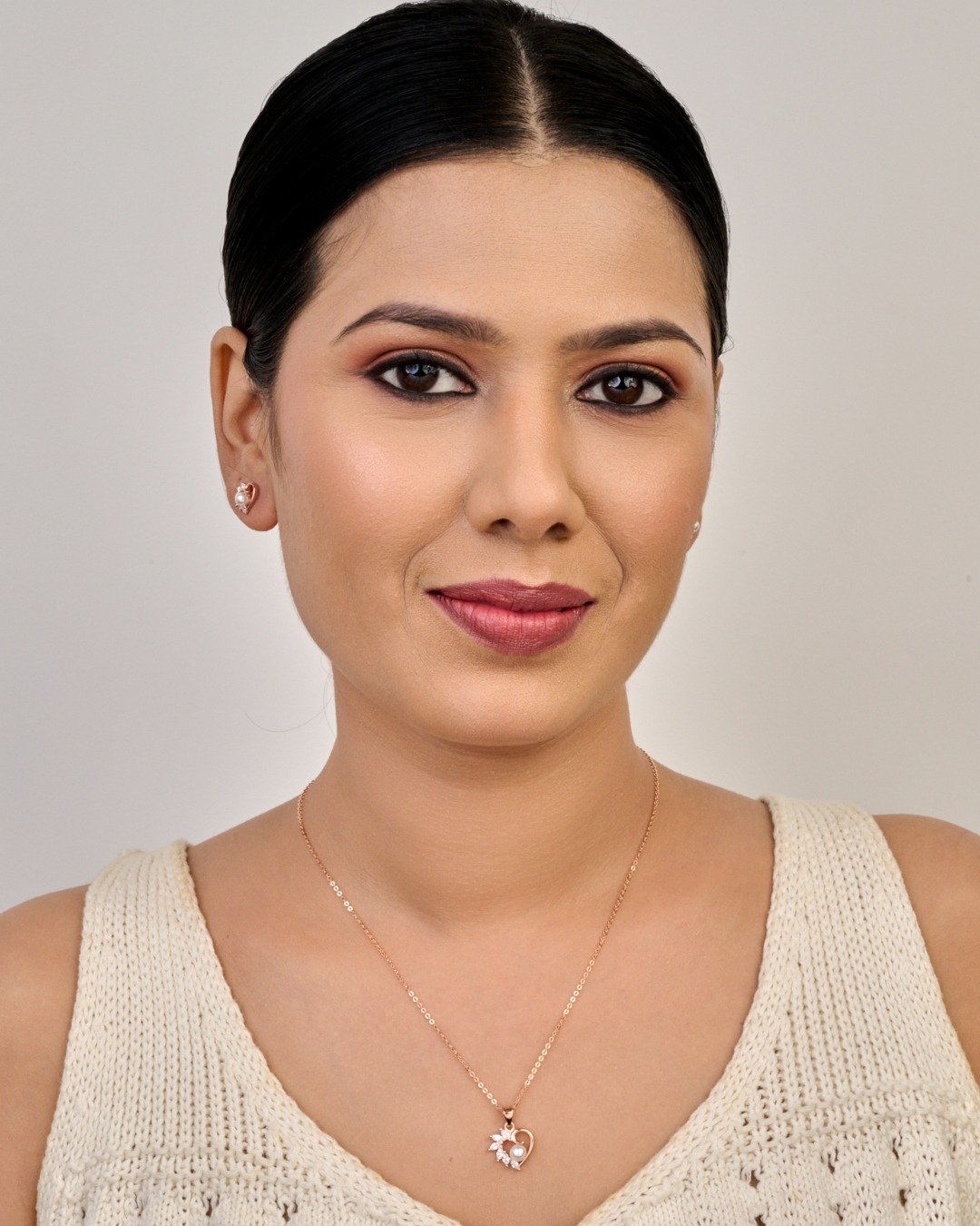 Rose Gold Pearl Heart Pendant Set – 925 Sterling Silver — view 3