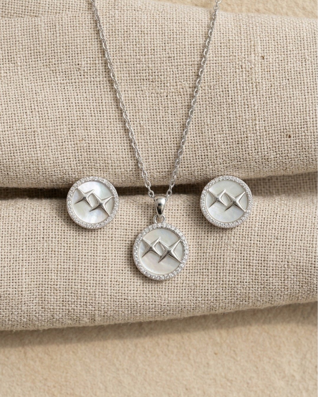 Celestial Star Coin Pendant Set – 925 Sterling Silver — view 5