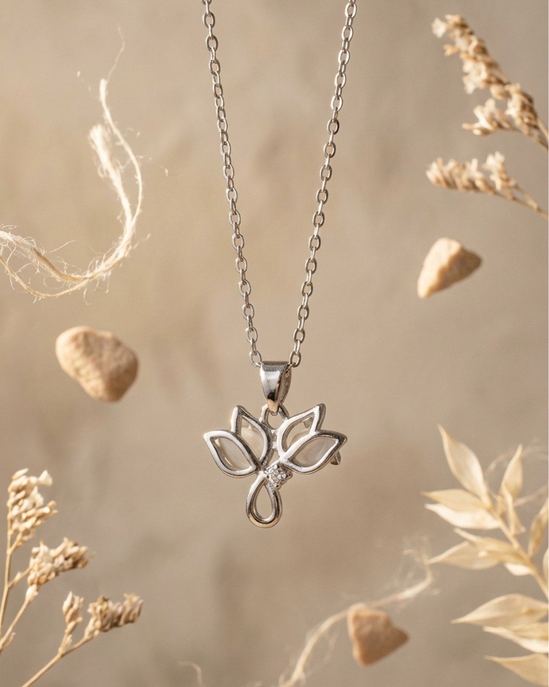 Elegant Floral Butterfly Pendant Set – 925 Sterling Silver — view 4