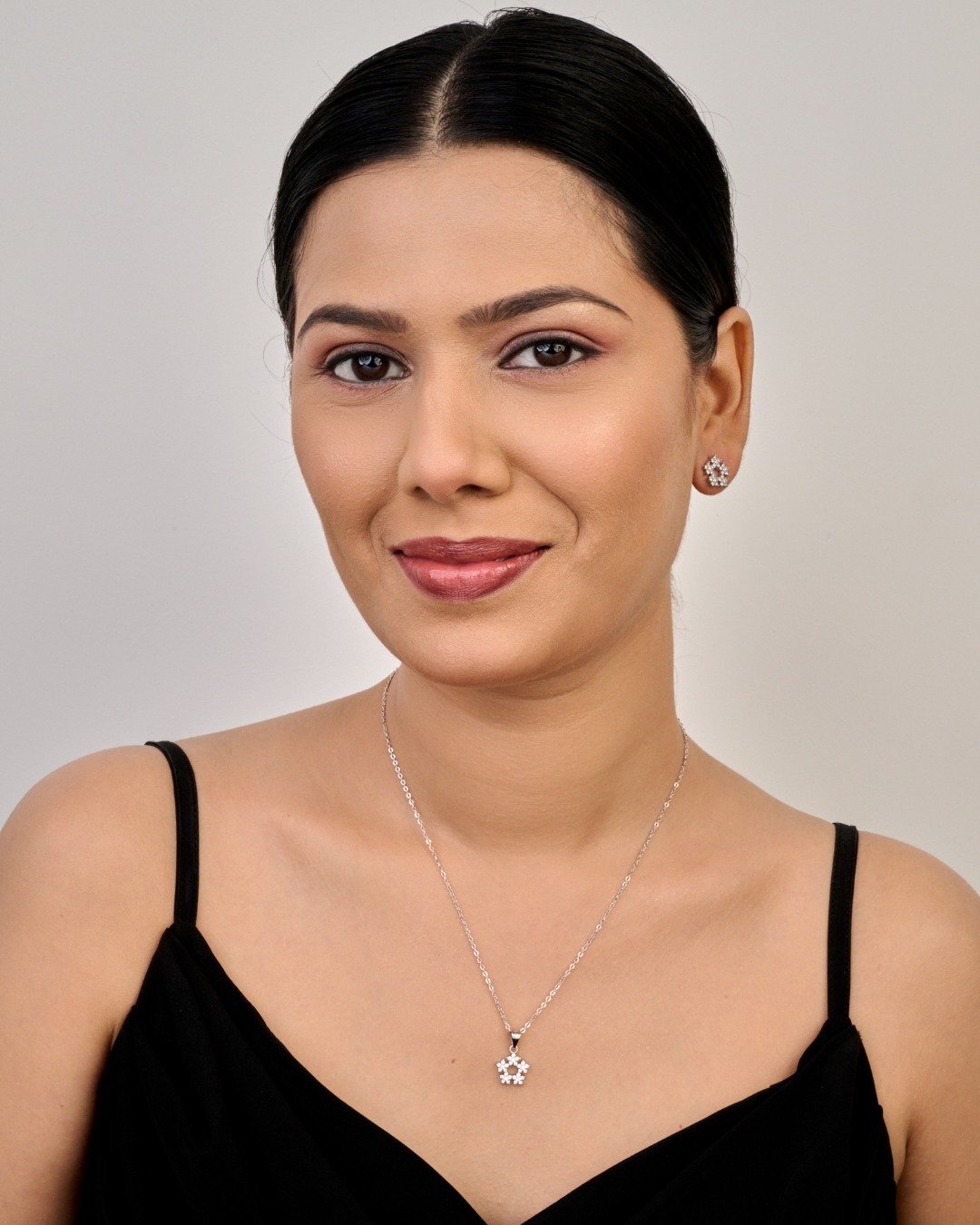 Crystal Snowflake Pendant Set – 925 Sterling Silver — view 3