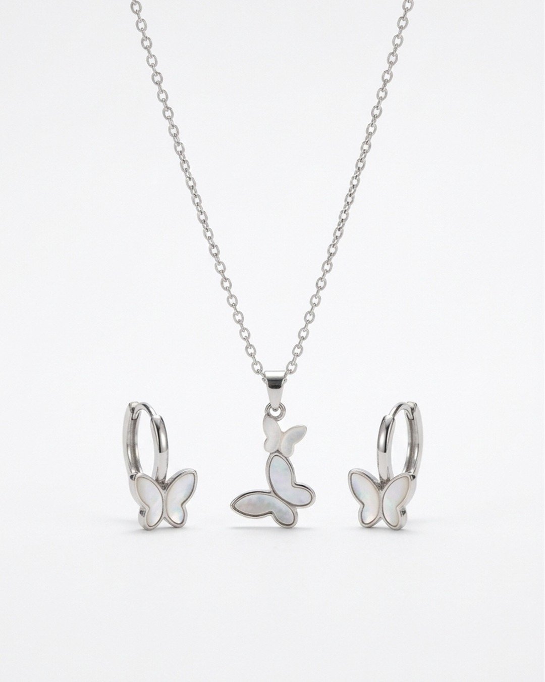 Butterfly Enamel Pendant Set – 925 Sterling Silver — view 4