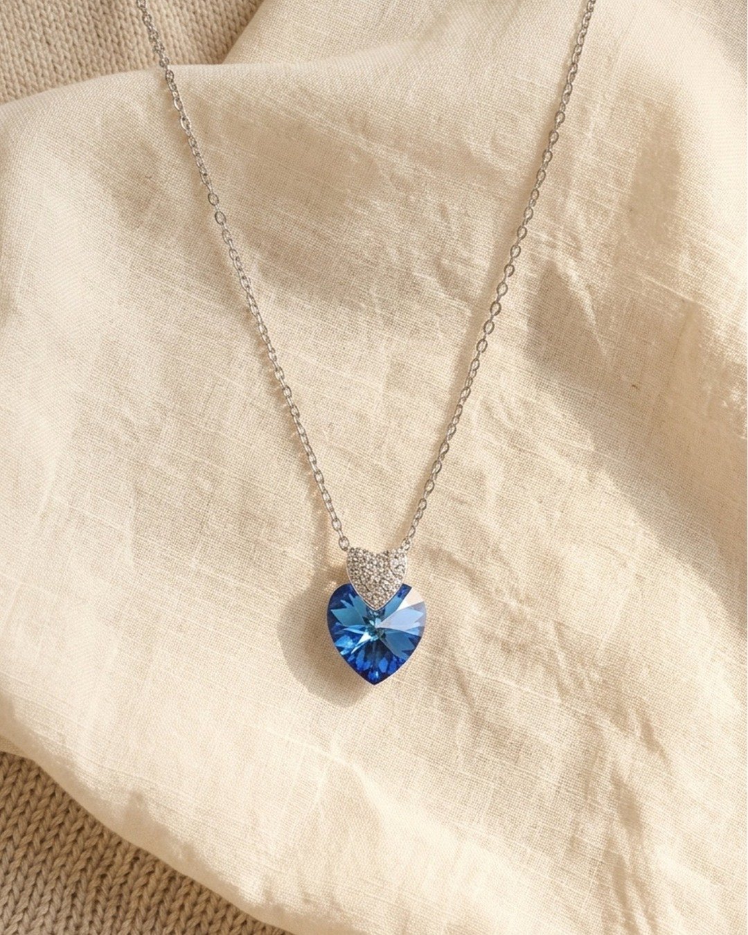 Twilight Radiance Heart Pendant Necklace Set – 925 Sterling Silver — view 5