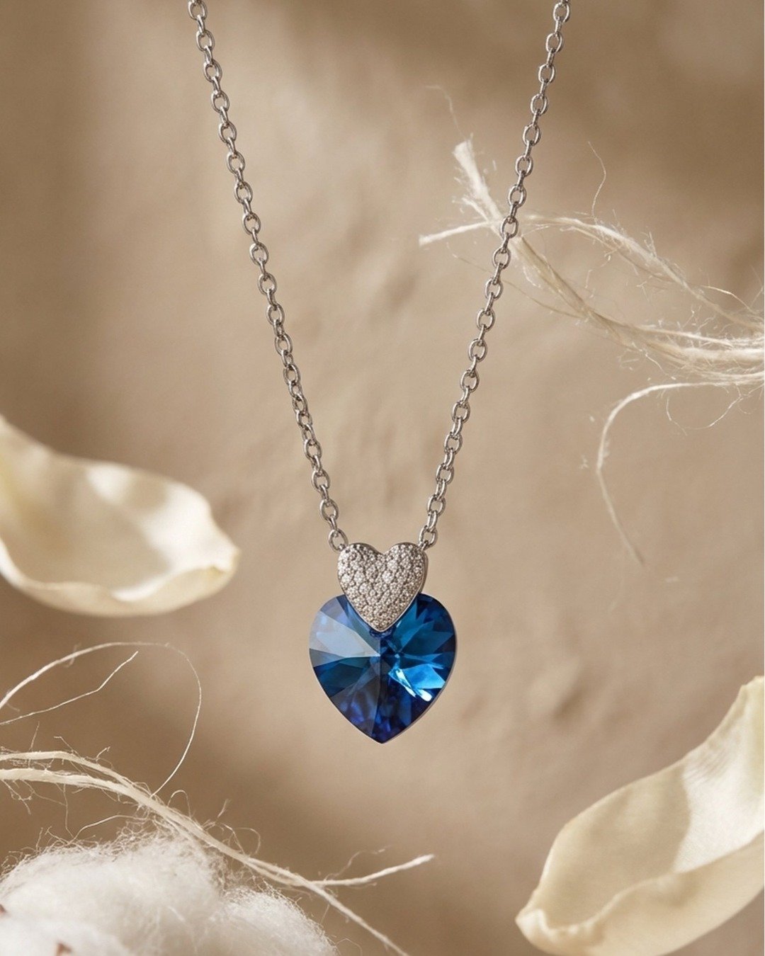 Twilight Radiance Heart Pendant Necklace Set – 925 Sterling Silver — view 6