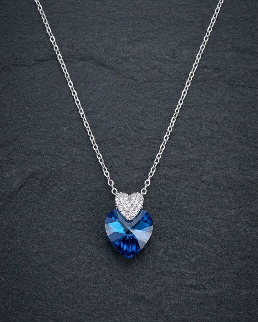 Twilight Radiance Heart Pendant Necklace Set – 925 Sterling Silver — view 8