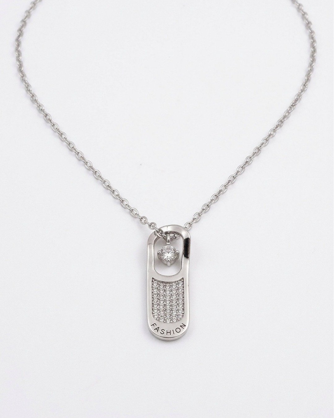 Minimal Spark Bar Charm Necklace – 925 Sterling Silver