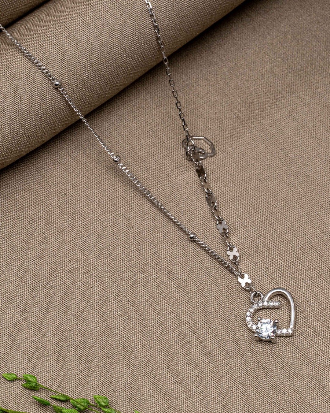 Dainty Double Heart Drop Necklace – 925 Sterling Silver