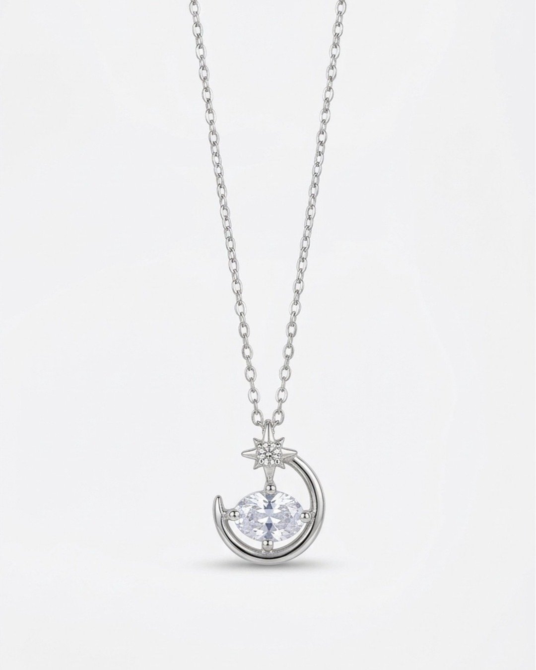 Celestial Moonlight Drop Necklace Set – 925 Sterling Silver