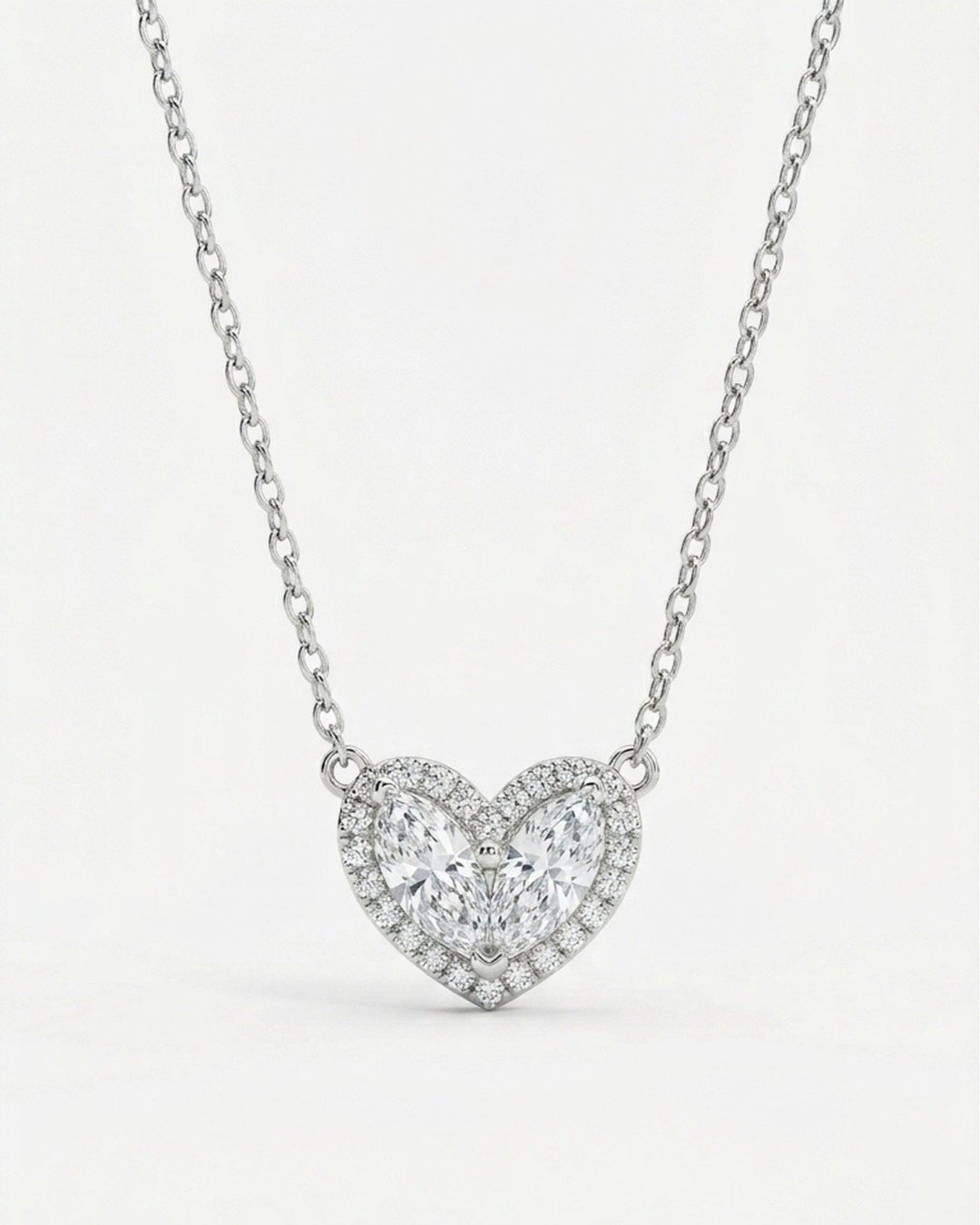Radiant Twin Heart Necklace Set – 925 Sterling Silver