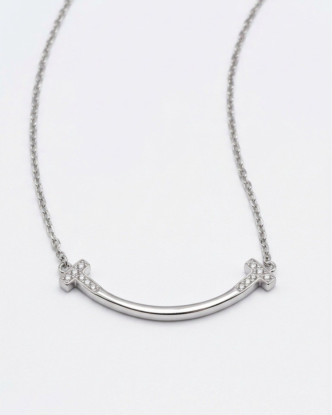 Minimal Curve Bar Necklace Set – 925 Sterling Silver