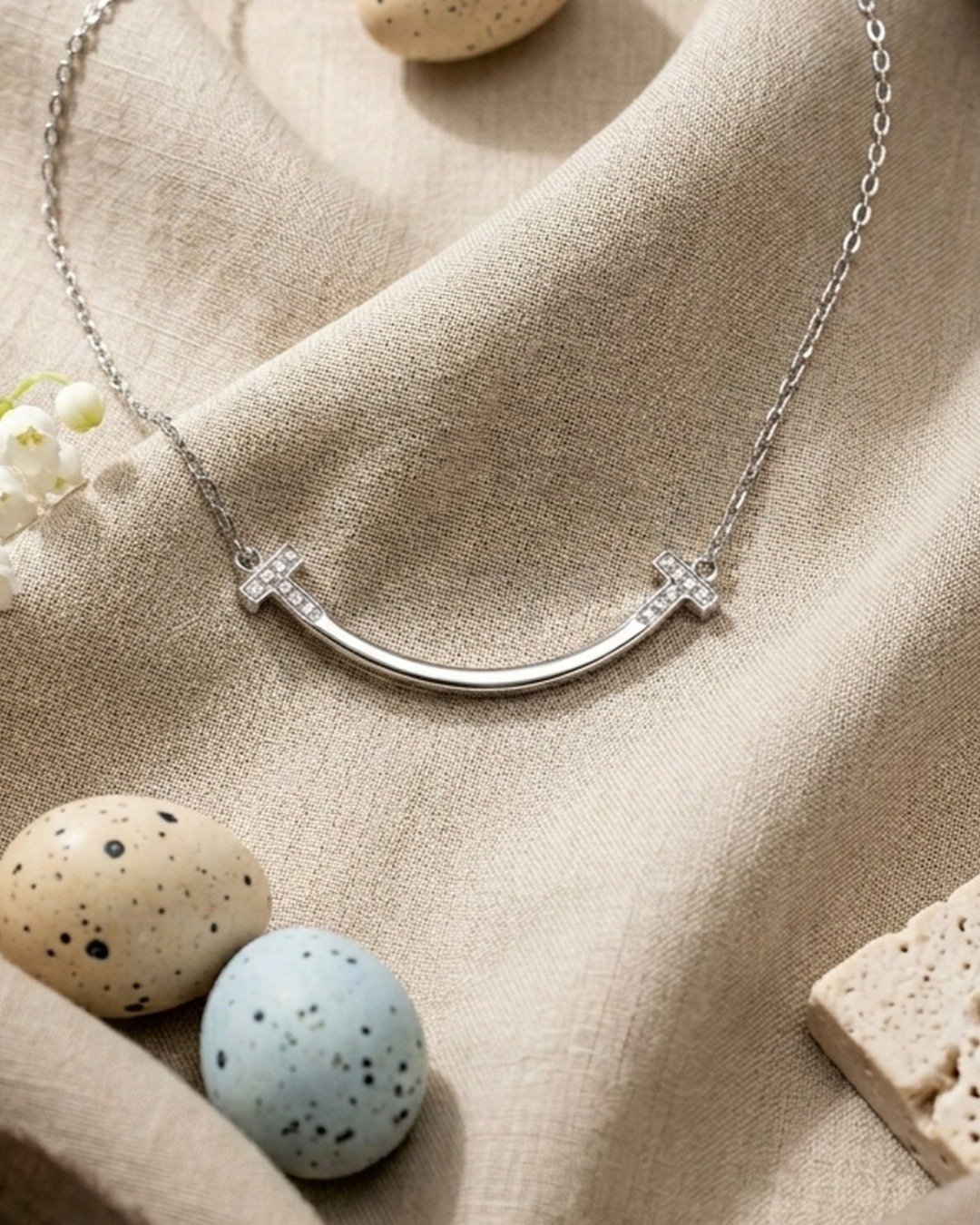 Minimal Curve Bar Necklace Set – 925 Sterling Silver — view 4