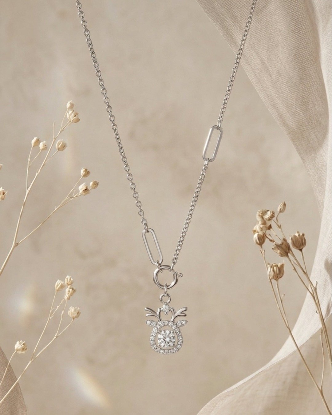 Modern Link Charm Drop Necklace Set – 925 Sterling Silver — view 6