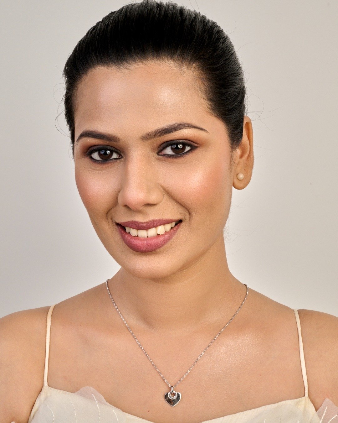 Classic Double Heart Halo Pendant Necklace Set – 925 Sterling Silver — view 2