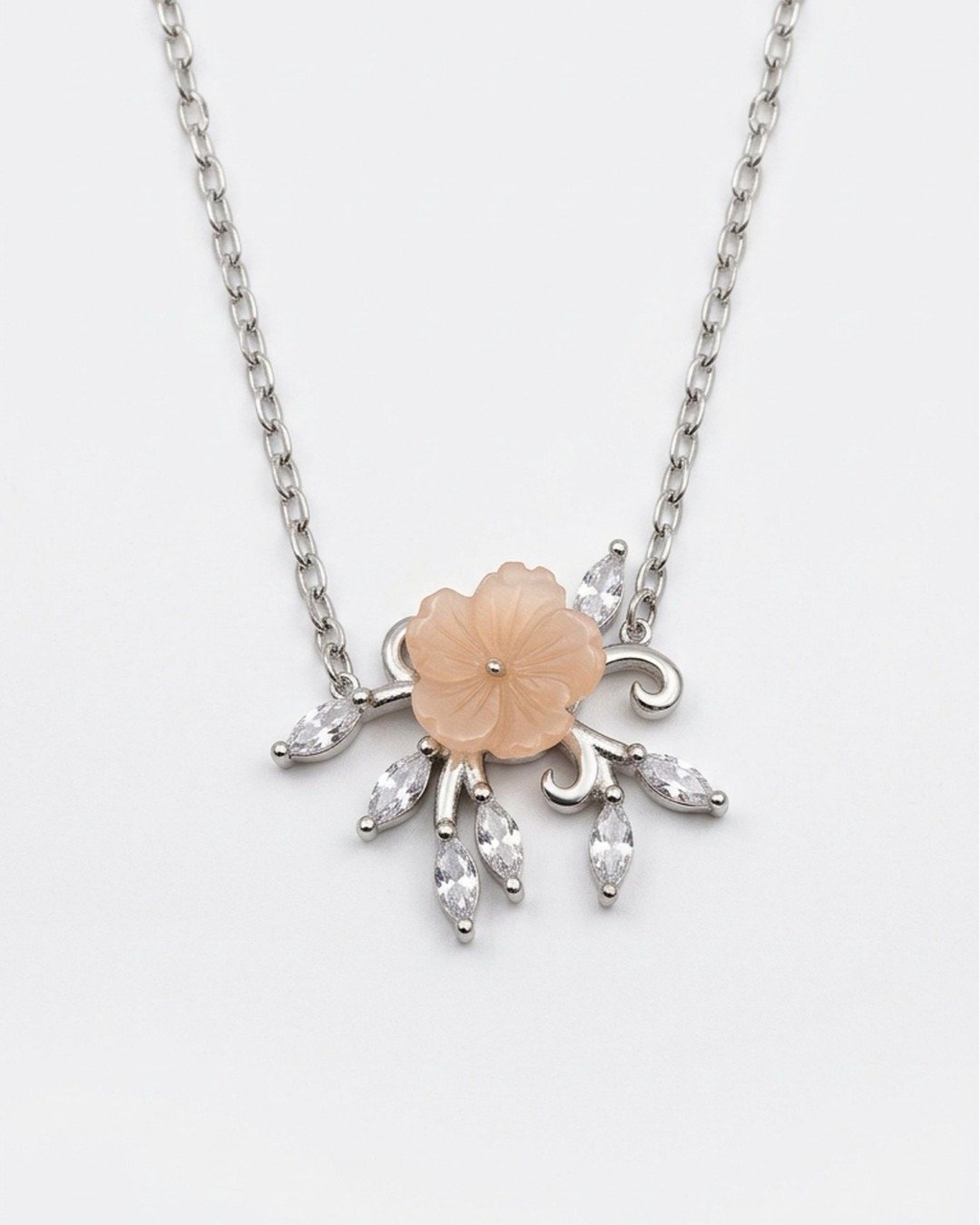 Blossom Dew Drop Necklace Set – 925 Sterling Silver