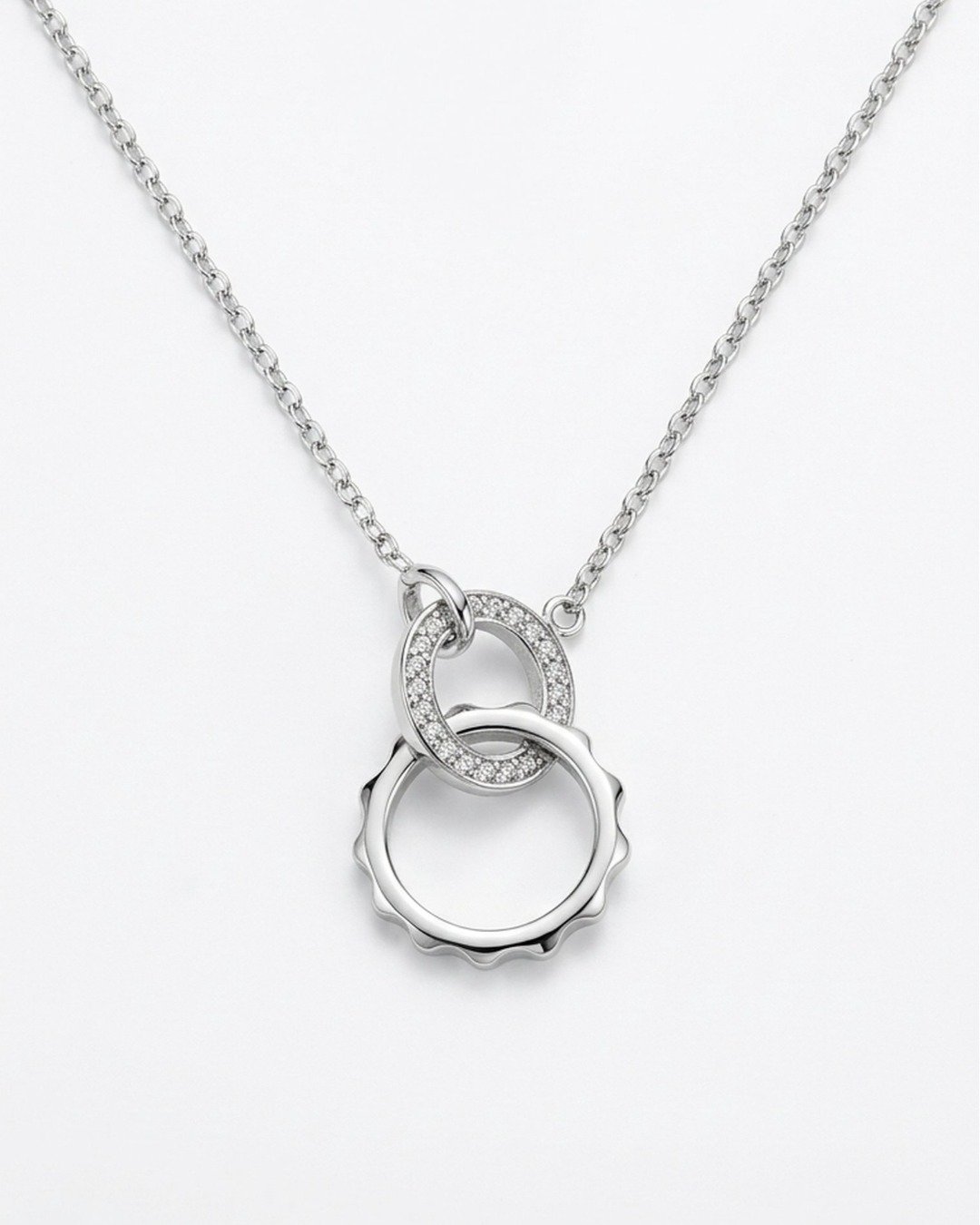 Interlocking Circle Elegance Necklace Set – 925 Sterling Silver