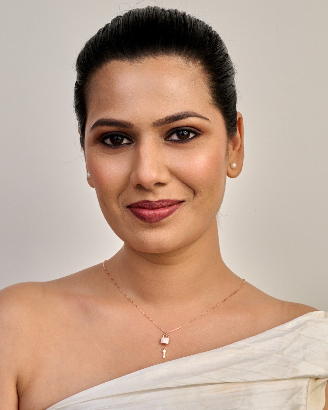 Rose Gold Lock & Key Charm Pendant Necklace – 925 Sterling Silver — view 4