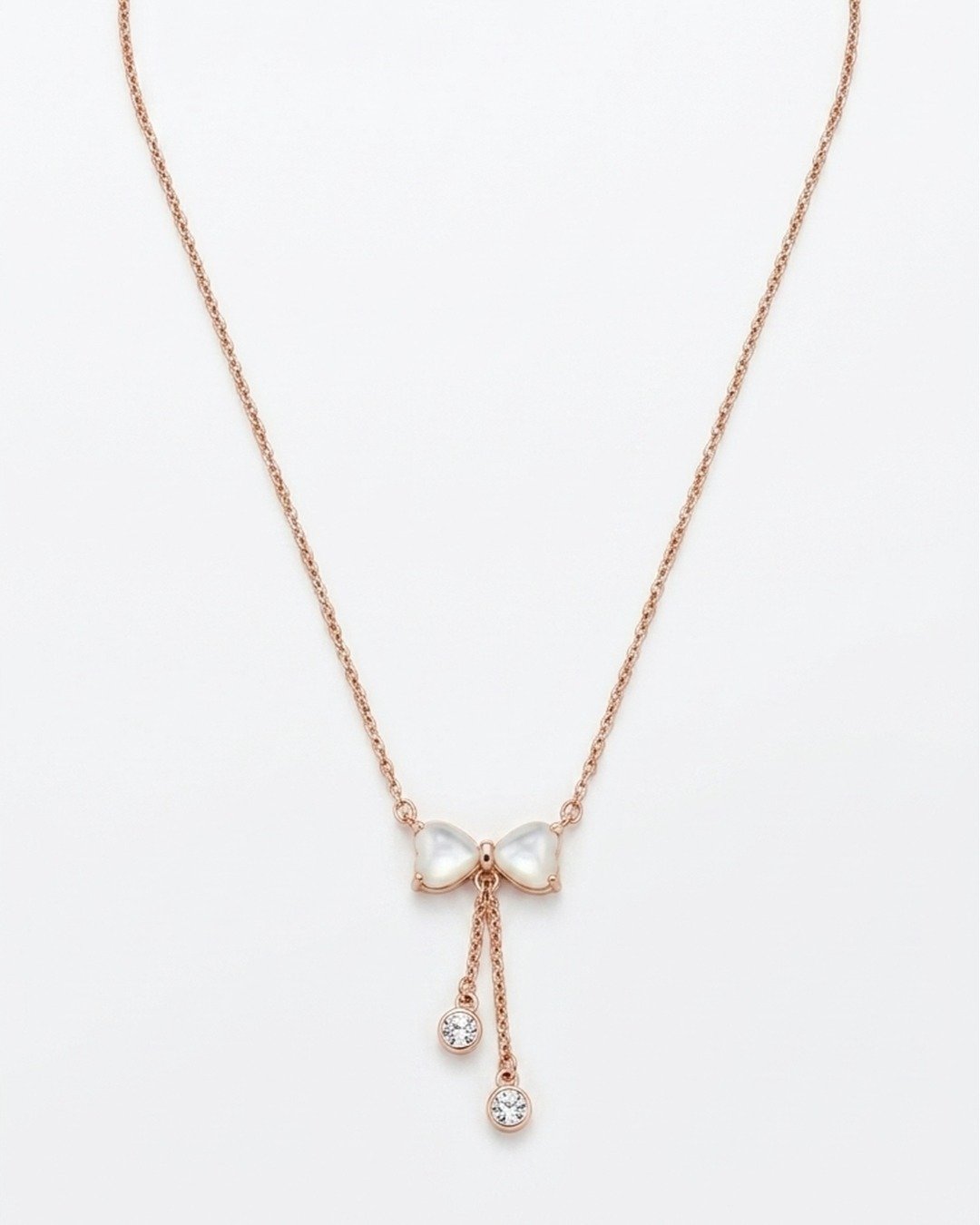 Rose Gold Twin Heart Drop Pendant Necklace – 925 Sterling Silver — view 5