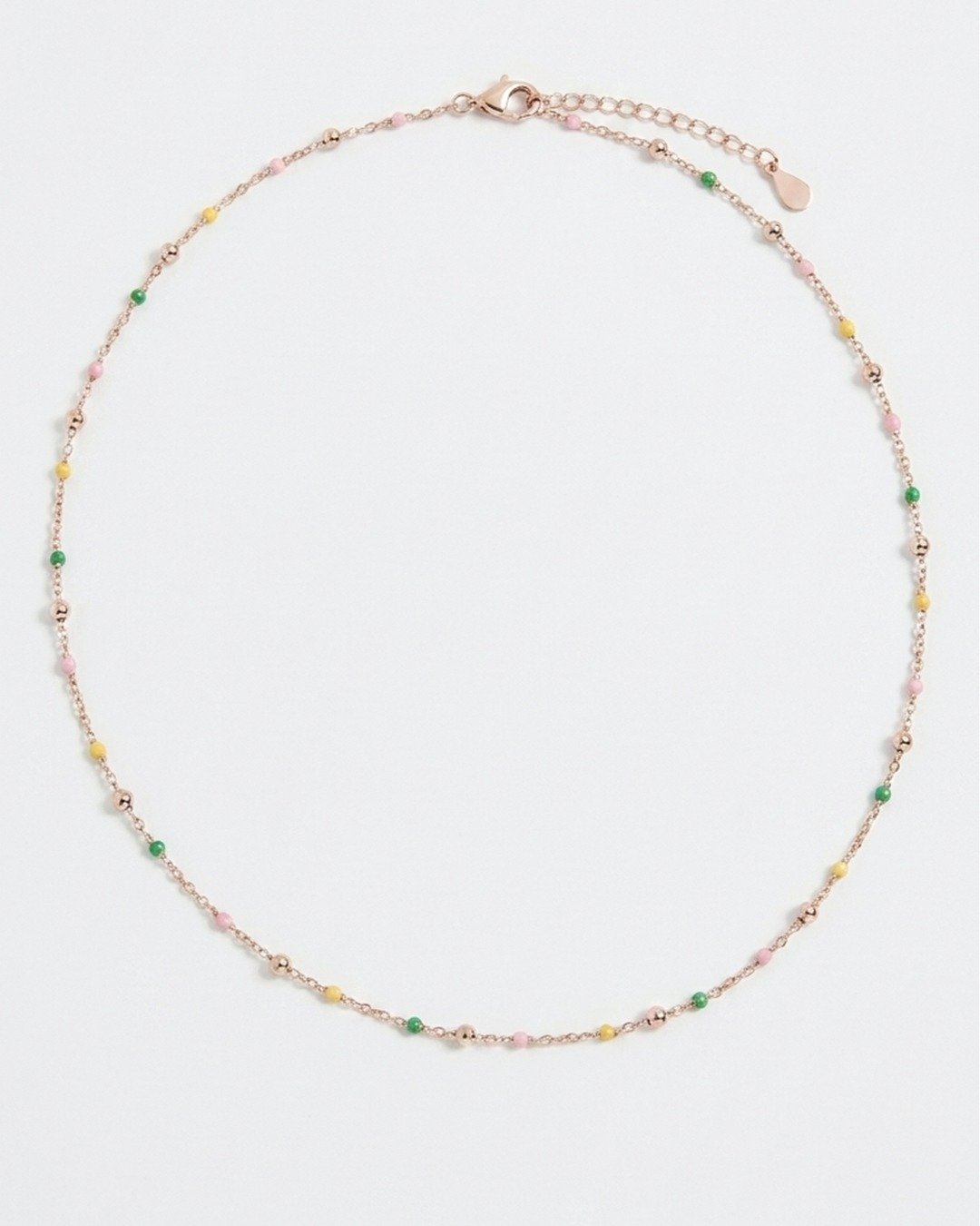 Pastel Beaded Station Necklace – 925 Sterling Silver — view 3