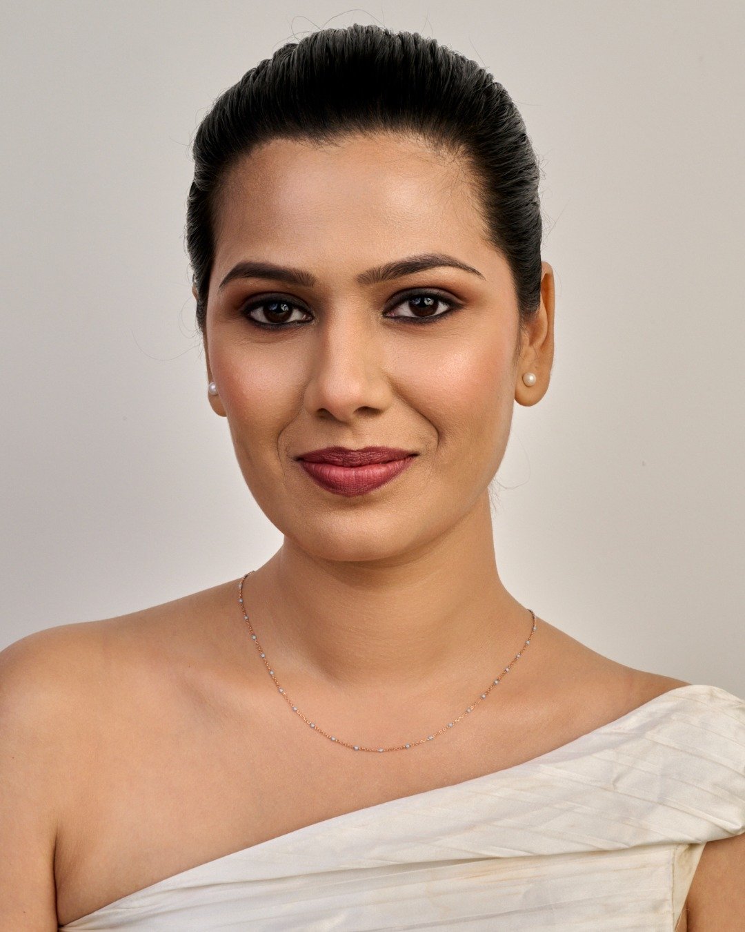 Aqua Beaded Minimal Chain Necklace – 925 Sterling Silver — view 3