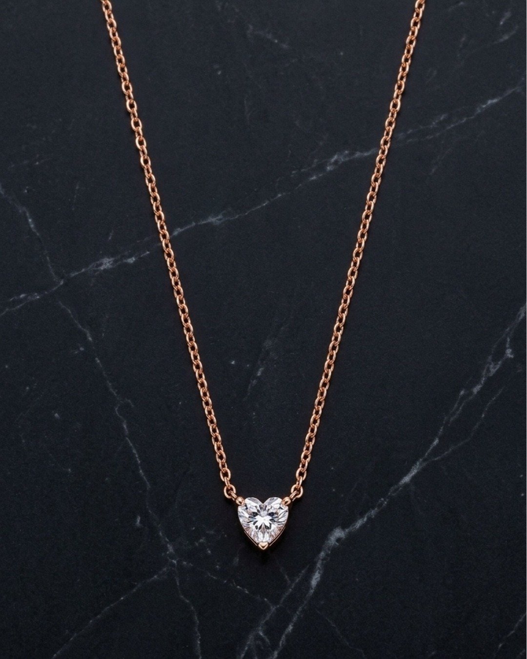 Classic Heart Solitaire Pendant Necklace – 925 Sterling Silver — view 5