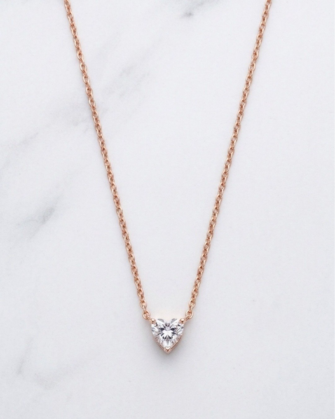 Classic Heart Solitaire Pendant Necklace – 925 Sterling Silver