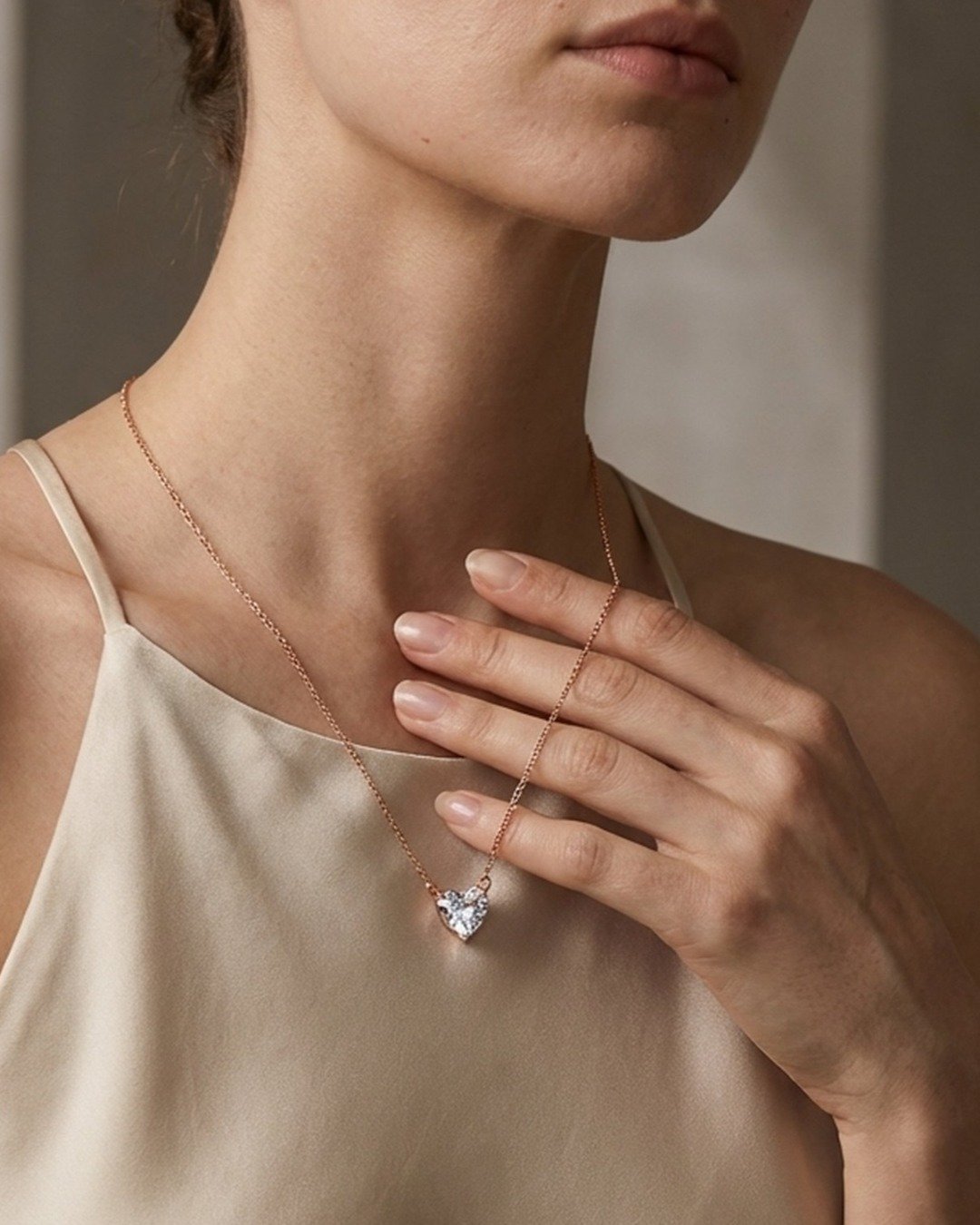 Classic Heart Solitaire Pendant Necklace – 925 Sterling Silver — view 6