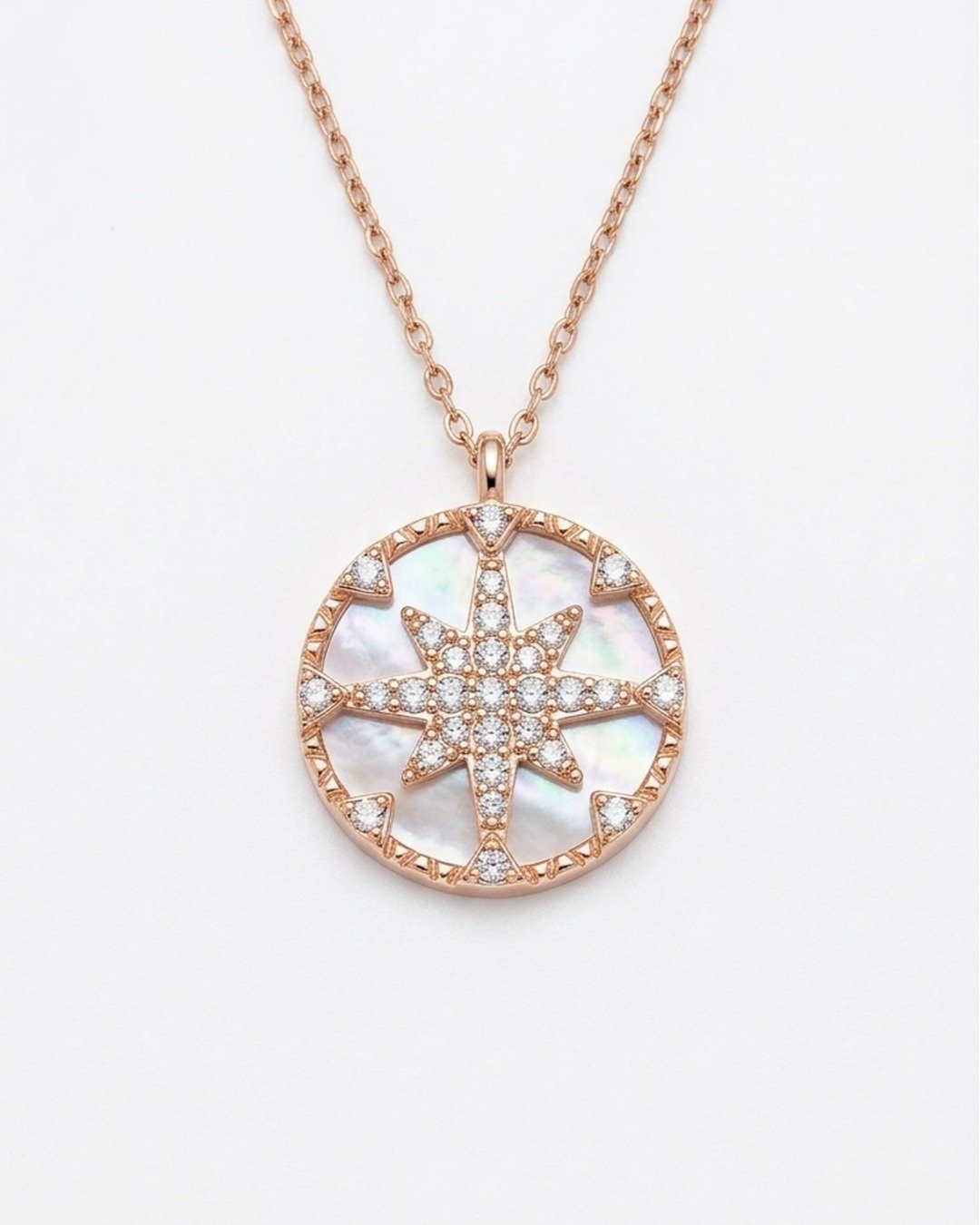 Celestial Star Medallion Pendant Necklace – 925 Sterling Silver — view 4