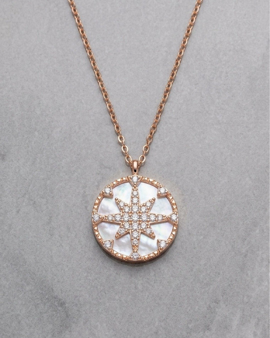 Celestial Star Medallion Pendant Necklace – 925 Sterling Silver