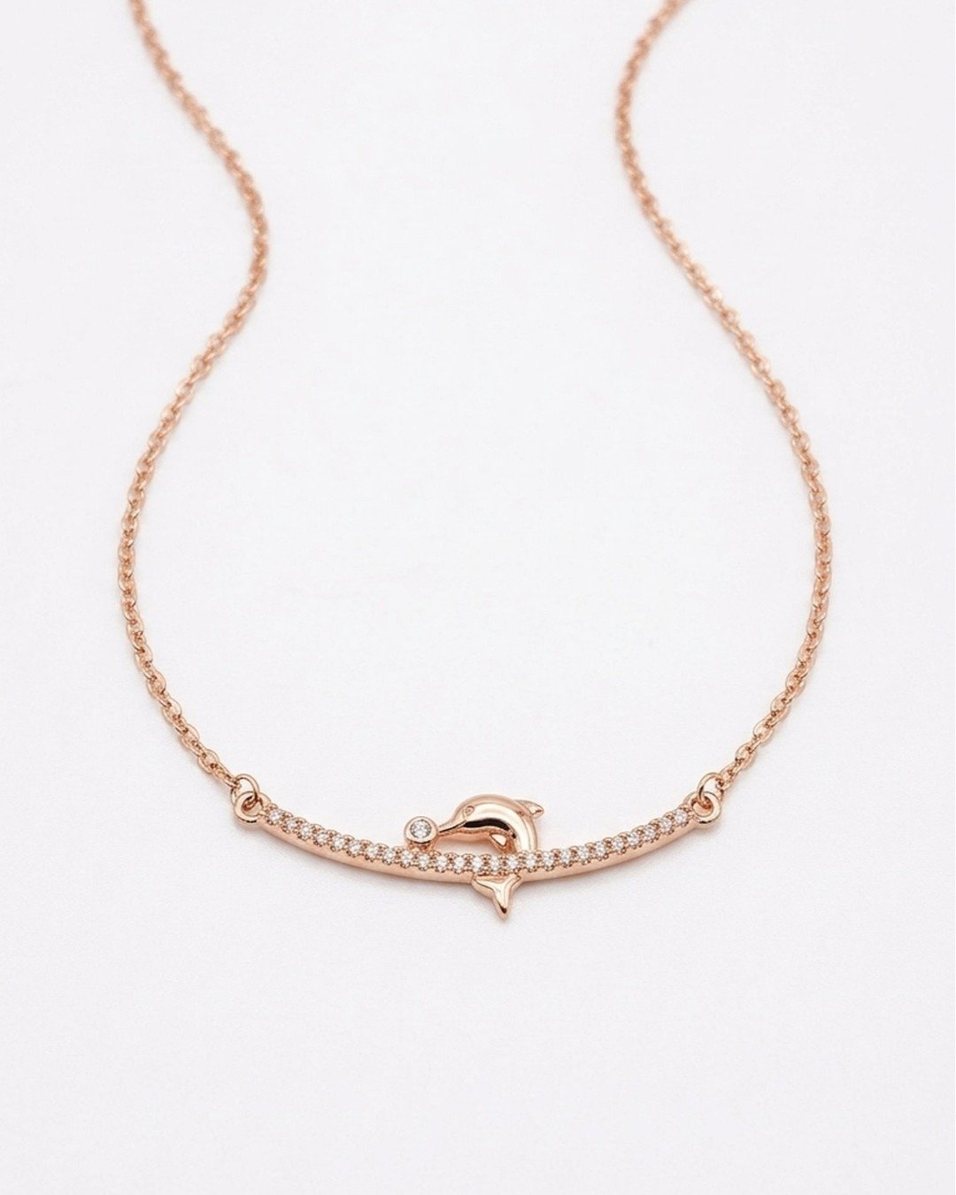 Dolphin Charm Bar Necklace – 925 Sterling Silver — view 6